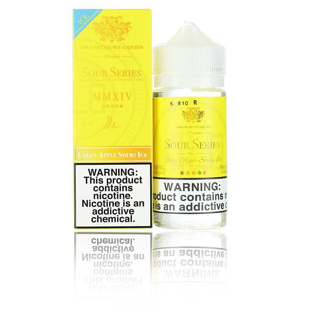 Kilo Sour Series (Bazooka Sour Straws) Green Apple Sours ICE 100ml Vape Juice