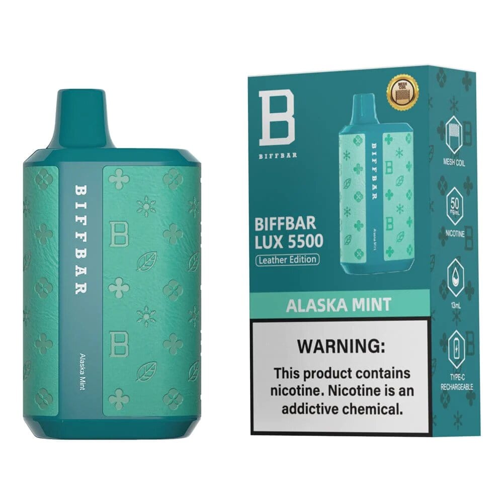 BiffBar Disposable Vape Alaska Mint BiffBar Lux 5500 Disposable Vape (5%, 5500 Puffs)