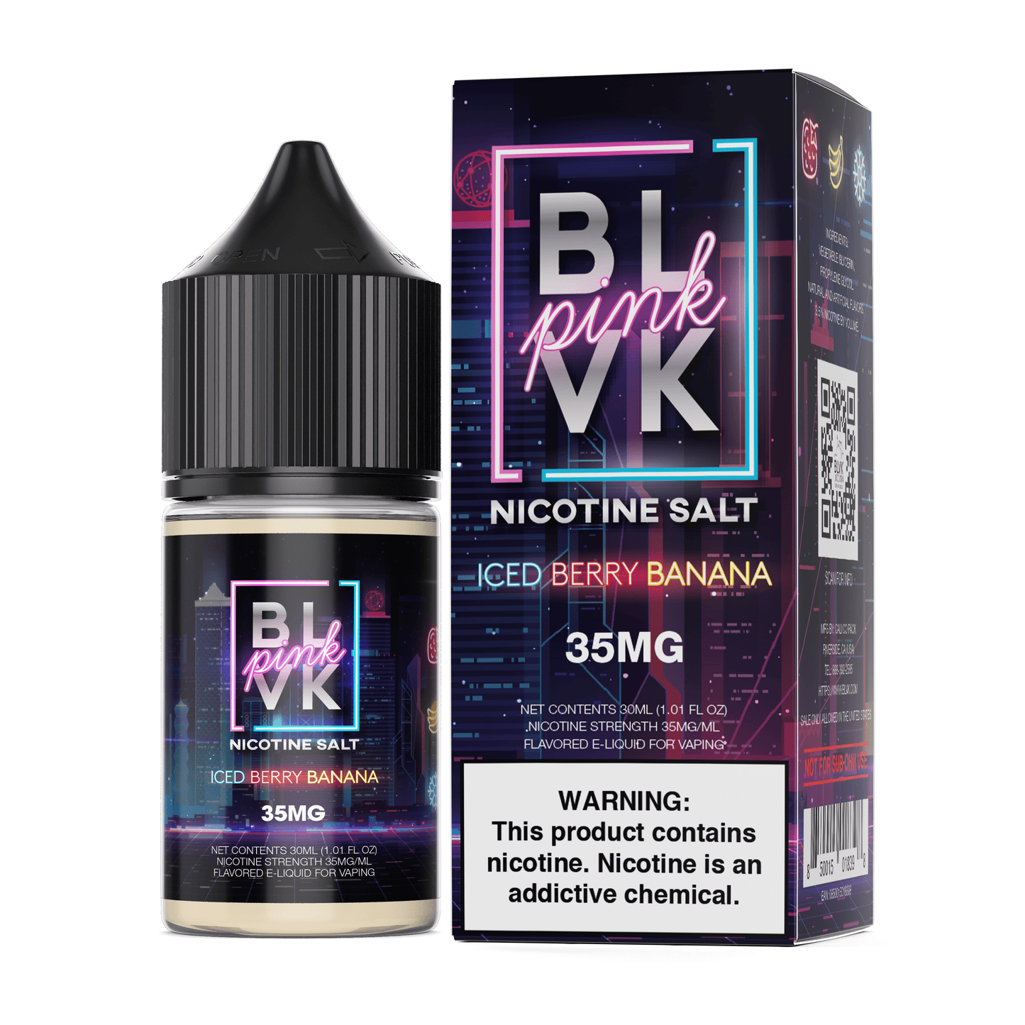 BLVK Unicorn Juice BLVK Salts Pink Series Iced Berry Banana 30ml Nic Salt Vape Juice