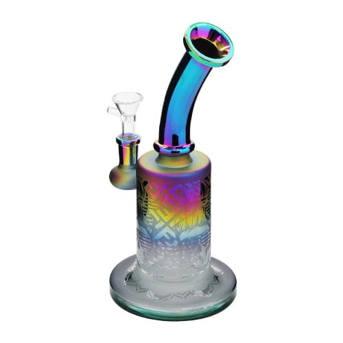 Eightvape 8" Chrome Sandblasted Bong w/ Mini Showerhead Perc