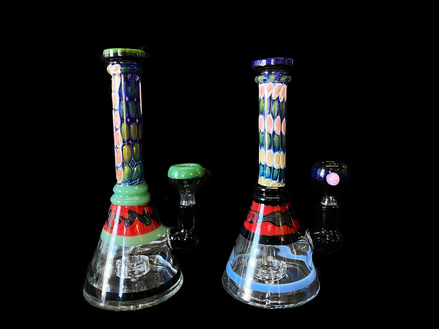 Himalayan Creation Alternatives 8.5" Handmade Glass Bong w/ Mini Showerhead Perc & Dichro Accents