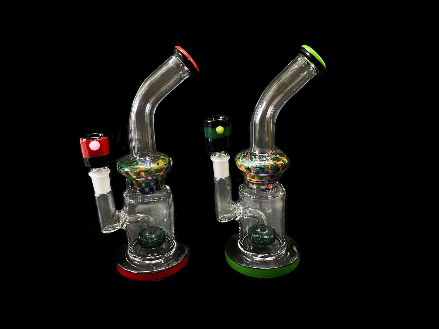 Himalayan Creation Alternatives 8.5" Handmade Glass Bong w/ Mini Showerhead Perc & Fumed Accents