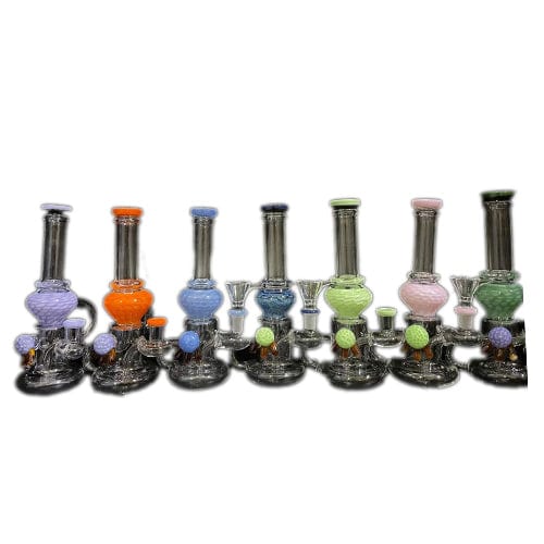 Himalayan Creation Alternatives 8" Handmade Glass Recycler w/ Colored Accents