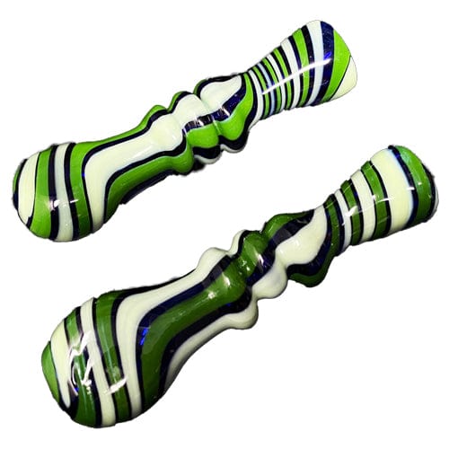 Himalayan Creation Alternatives Green Handmade Glass Chillum w/ Swirls