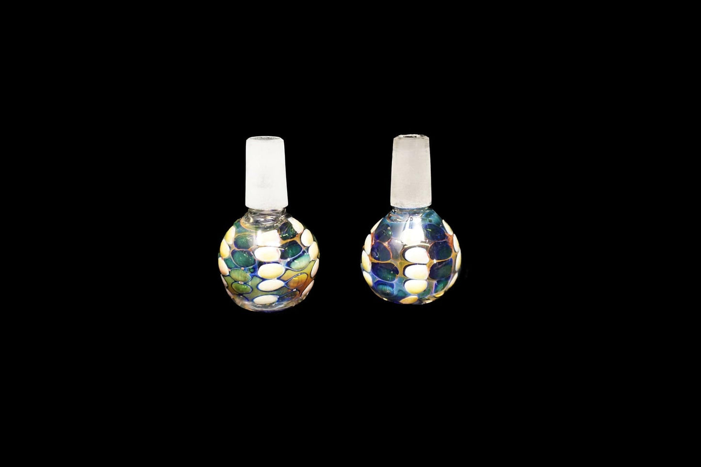 Himalayan Creation Alternatives Handmade 14mm Glass Bowl Piece w/ Multi-Color Fumed Accents