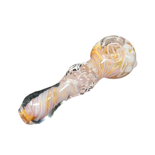 Himalayan Creation Alternatives Handmade Glass Hand Pipe w/ Colored Swirl Accents