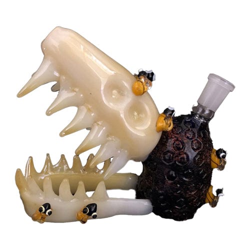 Himalayan Creation Alternatives Heady Handmade Glass T-Rex Bong w/ Honeybee Accents