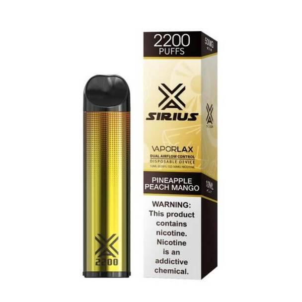 Vaporlax Disposable Vape Pineapple Peach Mango Vaporlax Sirius Disposable Vape