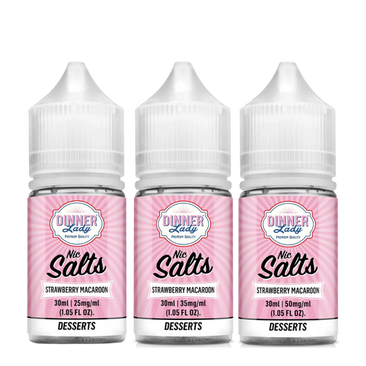 Dinner Lady Nic Salt Strawberry Macaroon 30ml (Sale)