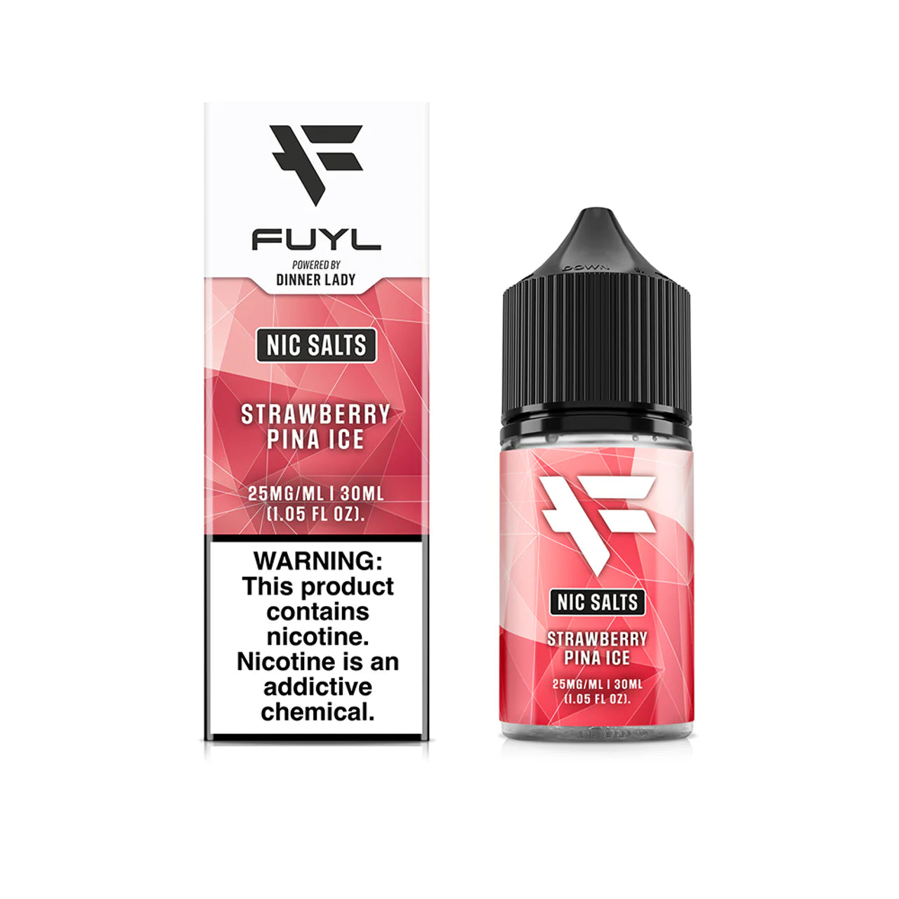 Dinner Lady FUYL Nic Salt Vape Juice Strawberry Pina Ice 30ml (Sale)