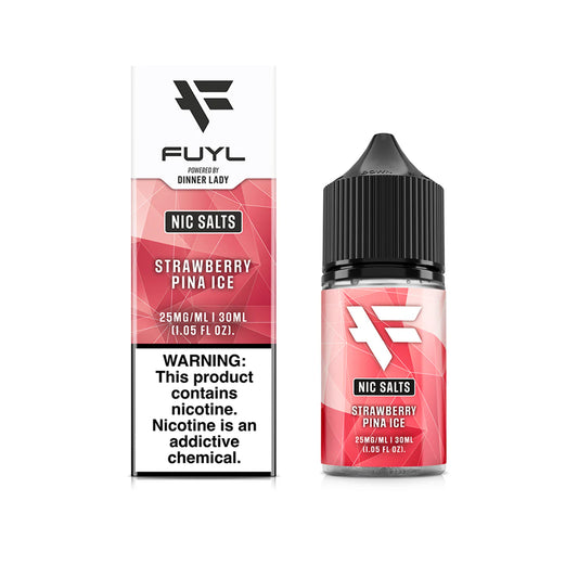 Dinner Lady FUYL Nic Salt Vape Juice Strawberry Pina Ice 30ml (Sale)