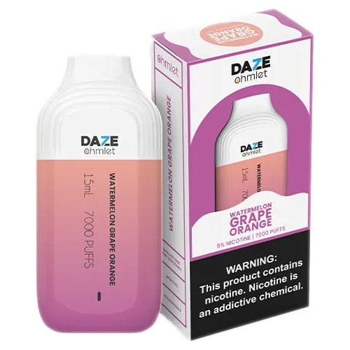 7 Daze Disposable Vape Watermelon Grape Orange 7 Daze Ohmlet Disposable Vape (5%, 7000 Puffs)