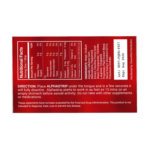 Alpha Strip Sexual Enhancement Alpha Strip Male Enhancements (Blue & Red)