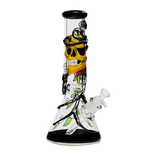 Bjorn Jorgøn Glassworks Alternatives Bjorn Jorgøn Rose & Skull Glass Beaker Bong