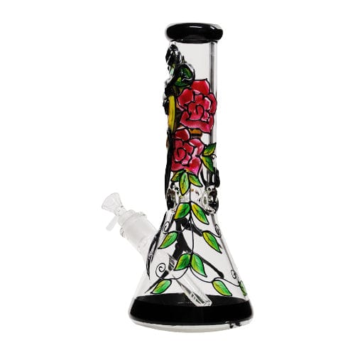Bjorn Jorgøn Glassworks Alternatives Bjorn Jorgøn Rose & Skull Glass Beaker Bong