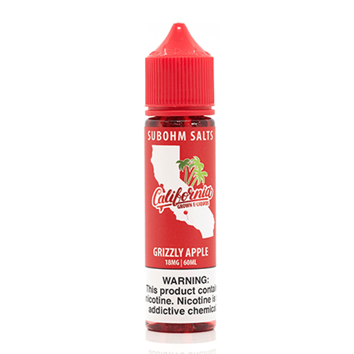 California Grown E-Liquids Juice California Grown Sub-Ohm Salts Grizzly Apple 60ml Vape Juice