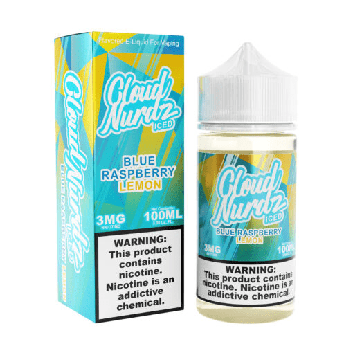 Cloud Nurdz Juice Iced Blue Raspberry Lemon 100ml Vape Juice - Cloud Nurdz