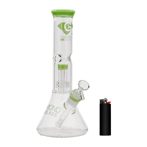 Diamond Glass Alternatives Diamond Glass 11" Beaker Bong w/ Mansion Showerhead