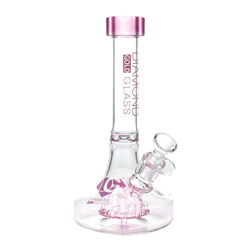 Diamond Glass Alternatives Pink 9" Diamond Glass UFO Perc Glass Bong
