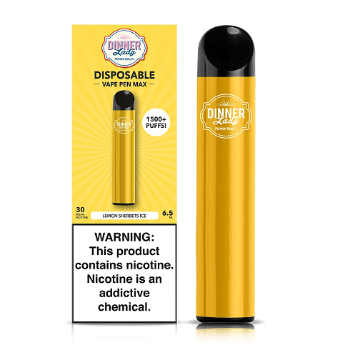 Dinner Lady Disposable Vape Lemon Sherbets Ice 30mg Dinner Lady Vape Max Disposable Vape