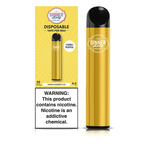 Dinner Lady Disposable Vape Lemon Sherbets Ice 50mg Dinner Lady Vape Max Disposable Vape