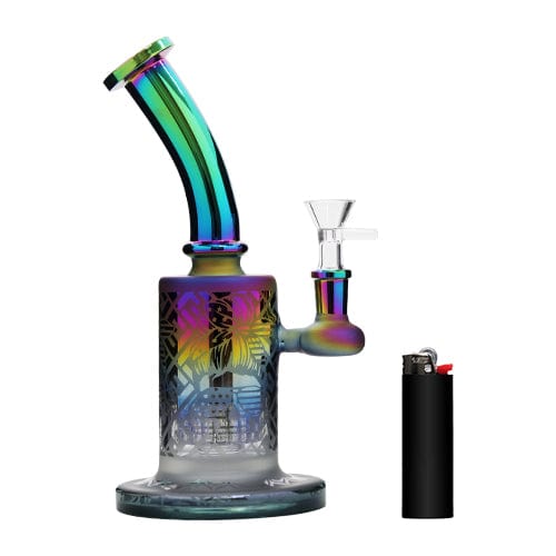 Eightvape 8" Chrome Sandblasted Bong w/ Mini Showerhead Perc