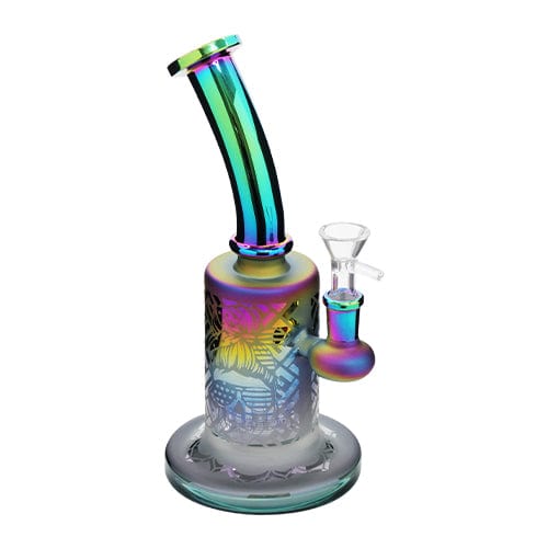 Eightvape 8" Chrome Sandblasted Bong w/ Mini Showerhead Perc