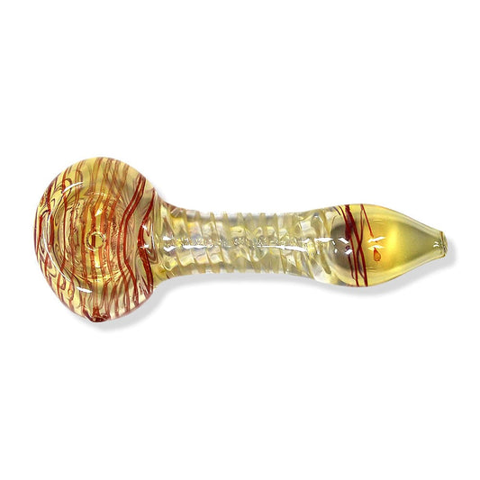 Eightvape Alternatives Color Glass Hand Pipe w/ Striped Inlay & Fumed Accents