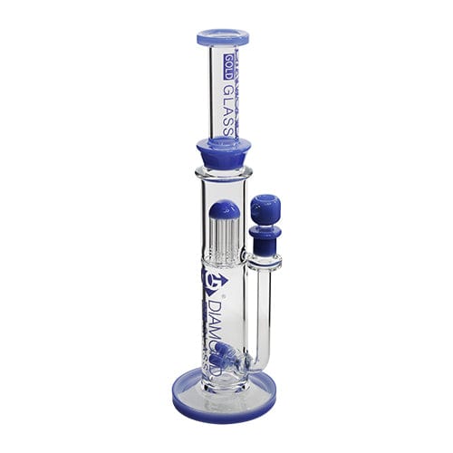 Eightvape Alternatives Diamond Glass "Gold" Triple StemLine to 8-Arm Tree-Perc Glass Bong