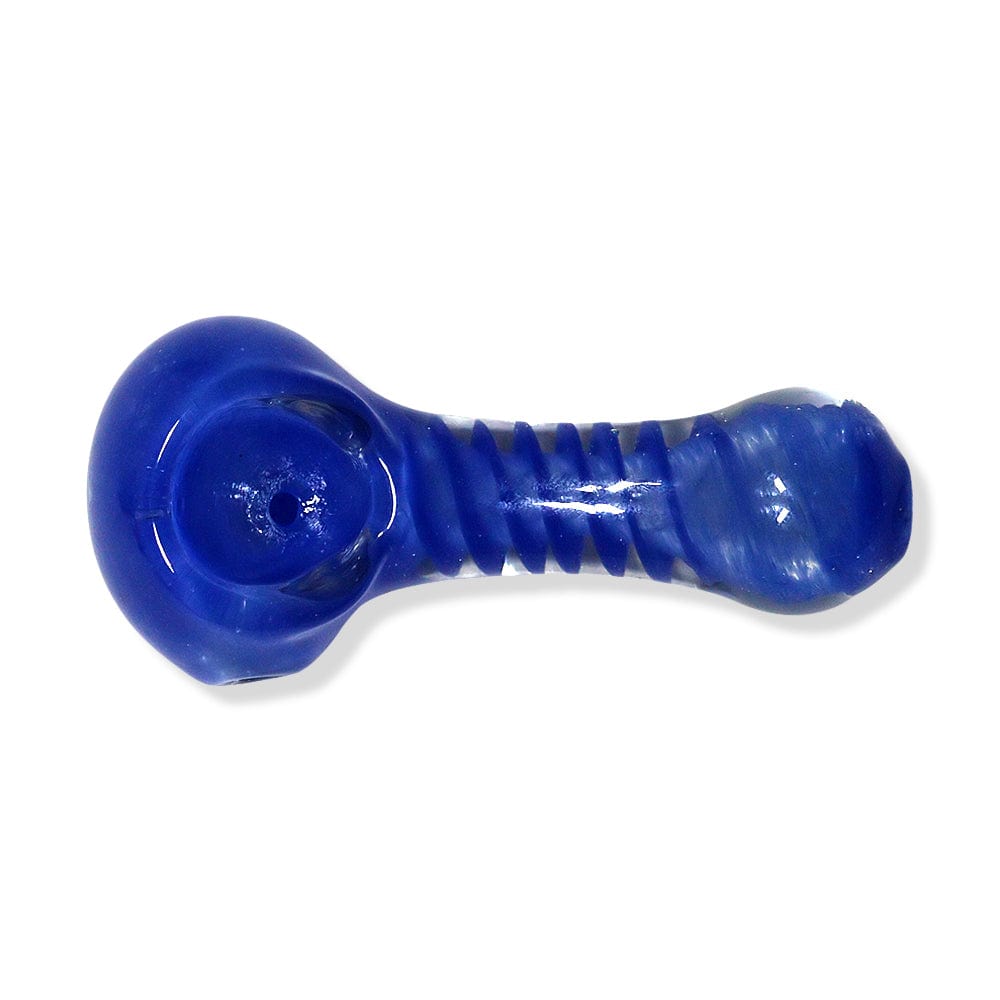 Eightvape Alternatives Full-Colored Glass Hand Pipe w/ Striped Inlay Accent