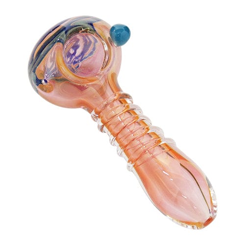Eightvape Alternatives Fumed Pink Glass Spoon Pipe w/ Accents Swirls