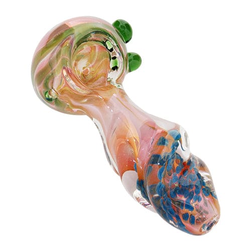 Eightvape Alternatives Fumed Pink Glass Spoon Pipe w/ Color Accents & Marbles