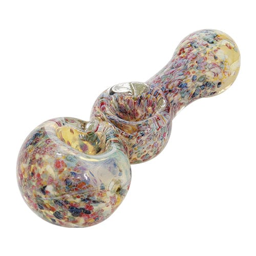 Eightvape Alternatives Glass Hand Pipe w/ Double Bowl & Color Accents