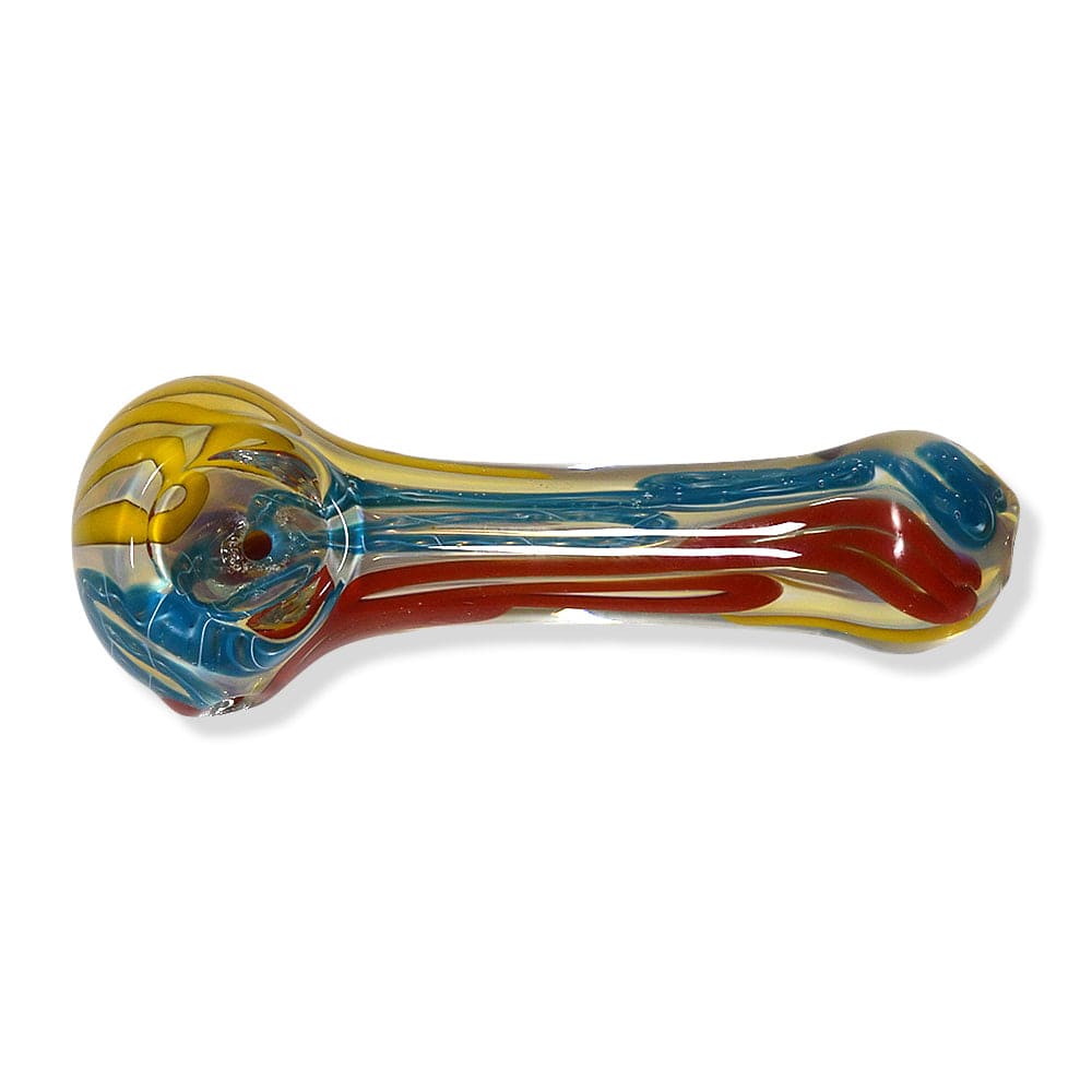 Eightvape Alternatives Glass Spoon Pipe w/ Colored Striped Inlay