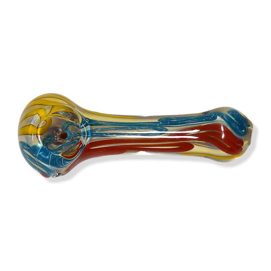 Eightvape Alternatives Glass Spoon Pipe w/ Colored Striped Inlay