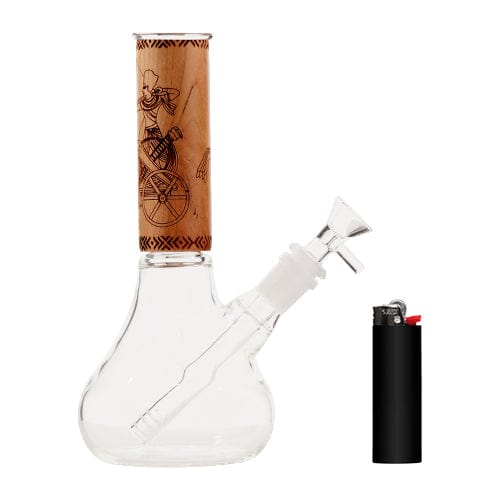 Eightvape Alternatives Mini Glass Beaker Bong w/ Wood Accent