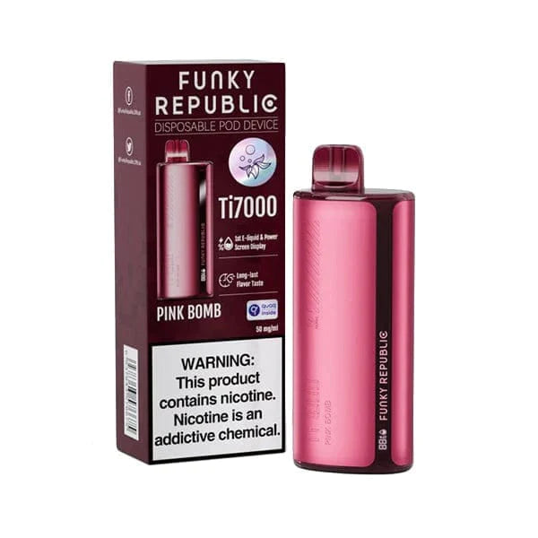 Funky Lands Disposable Vape Pink Bomb Funky Lands Ti7000 Disposable Vape (5%, 7000 Puffs)