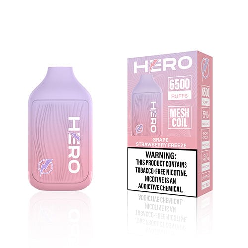 HERO Disposable Vape Grape Strawberry Freeze Hero 6500 Disposable Vape (5%, 6500 Puffs)