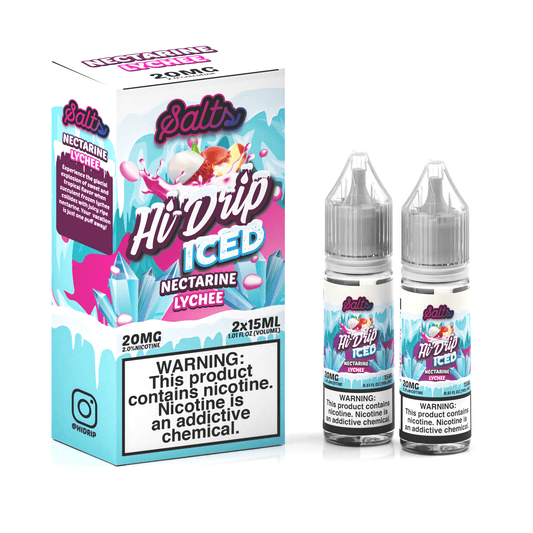 Hi-Drip Juice Hi-Drip Salts Iced Nectarine Lychee 2x 15ml Nic Salt Vape Juice
