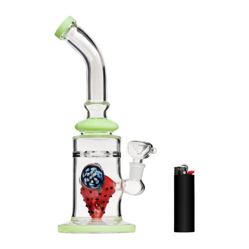 Himalayan Creation Alternatives 10" Handmade Glass Bong w/ Strawberry Accents