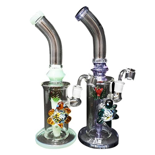 Himalayan Creation Alternatives 10" Handmade Glass Dab Rig w/ Sea Turtle Accents