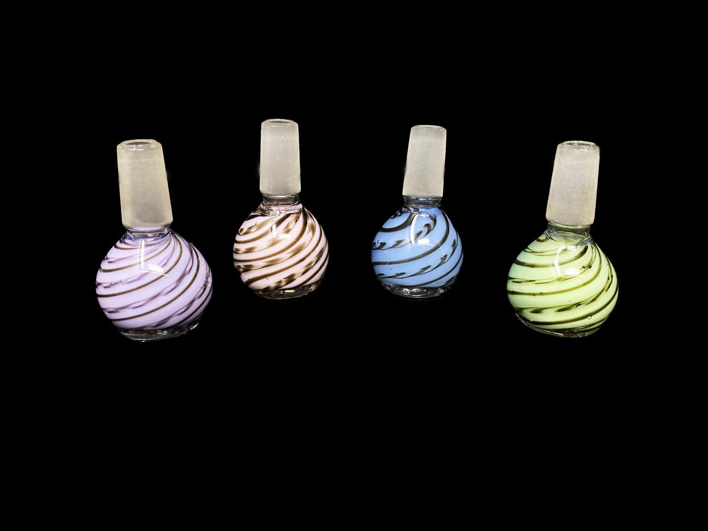 Himalayan Creation Alternatives 14mm Colored Glass Bowl Piece w/ Stripes