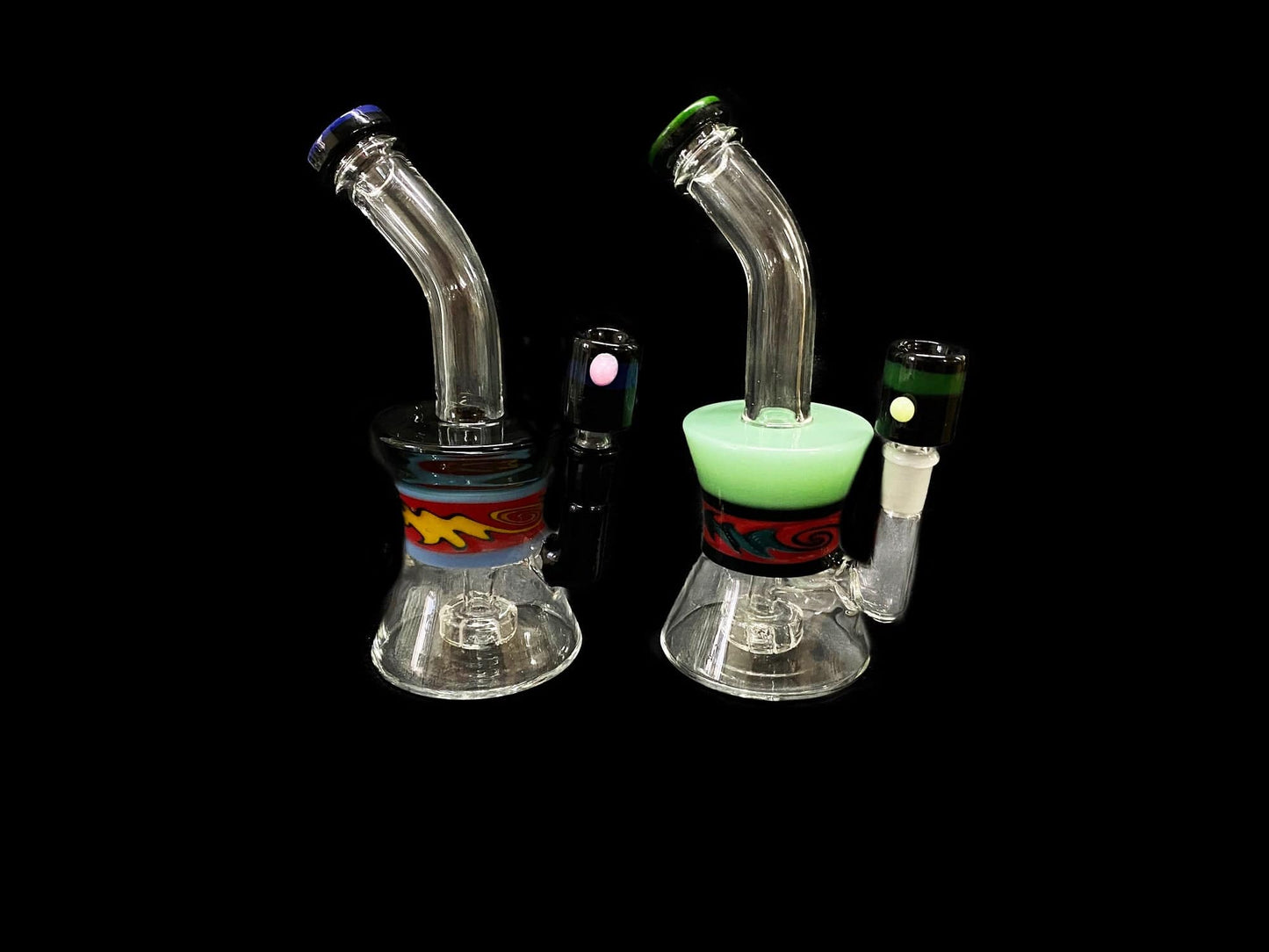 Himalayan Creation Alternatives 8.5" Colored Handmade Glass Bong w/ Mini Showerhead Perc