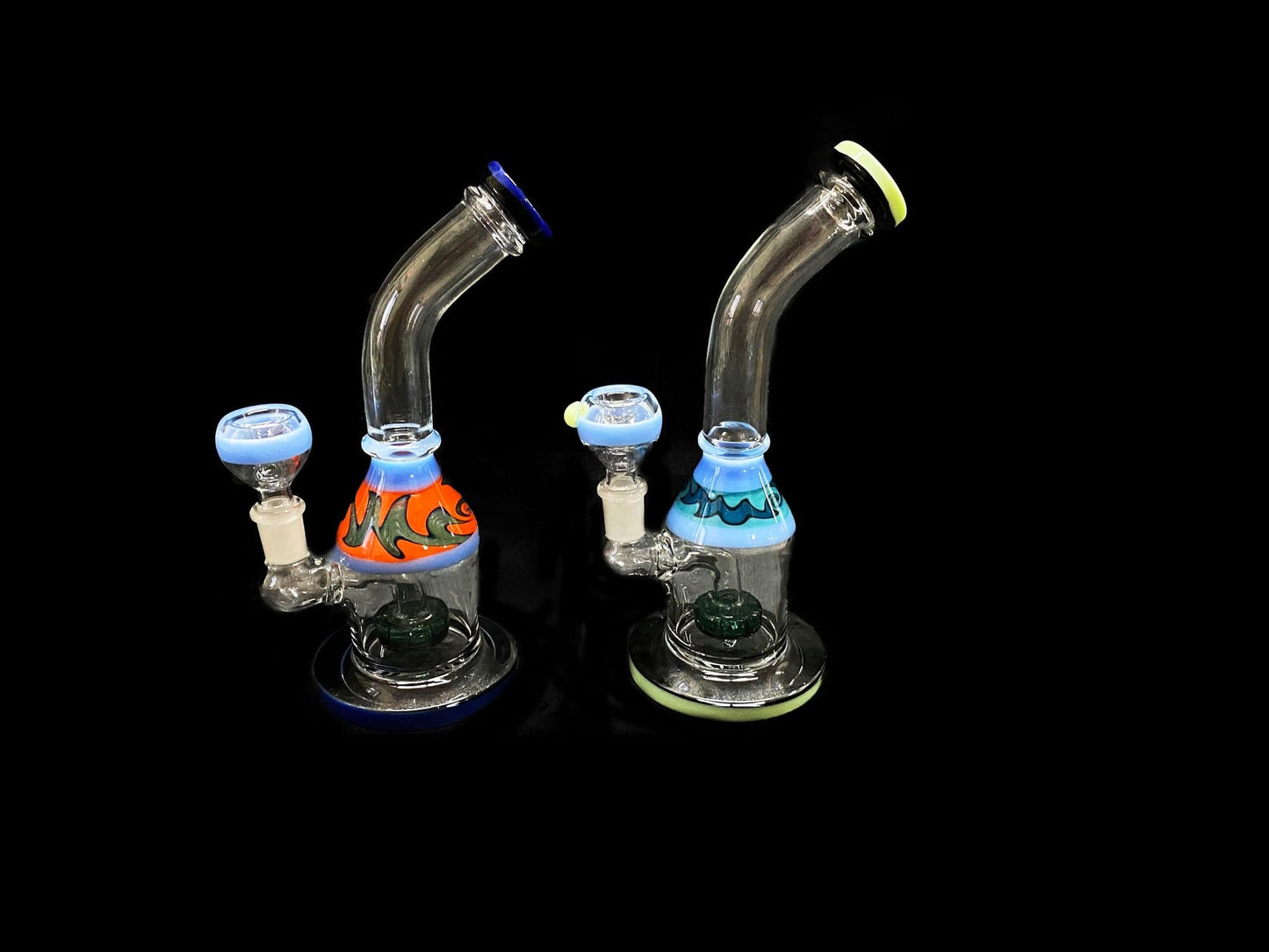 Himalayan Creation Alternatives 8.5" Colored Handmade Glass Bong w/ Mini Showerhead Perc