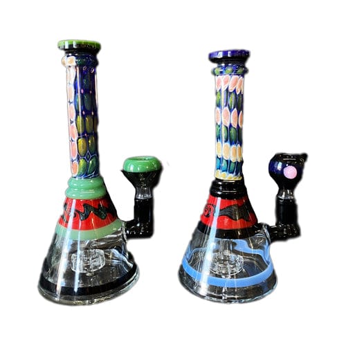 Himalayan Creation Alternatives 8.5" Handmade Glass Bong w/ Mini Showerhead Perc & Dichro Accents