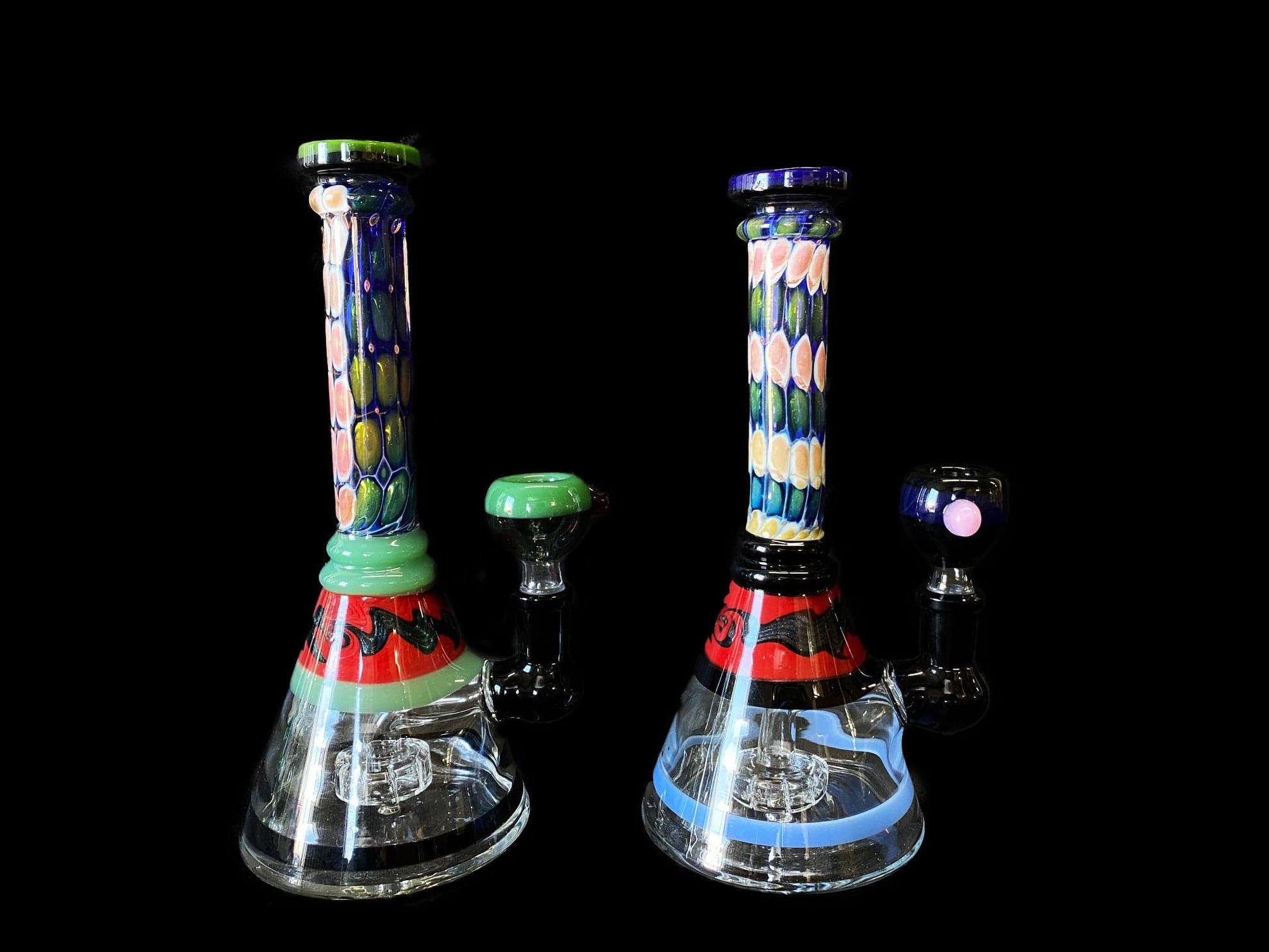 Himalayan Creation Alternatives 8.5" Handmade Glass Bong w/ Mini Showerhead Perc & Dichro Accents