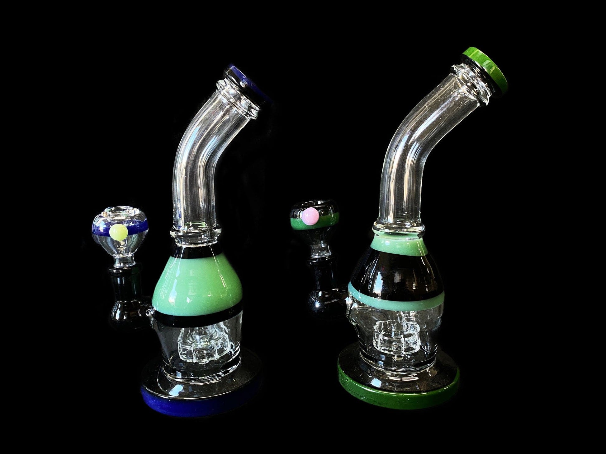 Himalayan Creation Alternatives 8" Handmade Glass Bong w/ Mini Showerhead Perc & Slyme Accents