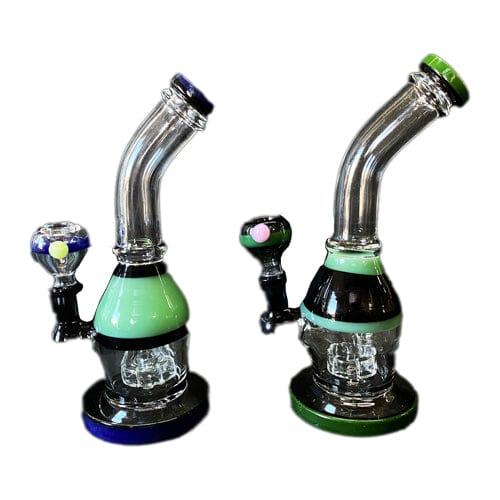 Himalayan Creation Alternatives 8" Handmade Glass Bong w/ Mini Showerhead Perc & Slyme Accents