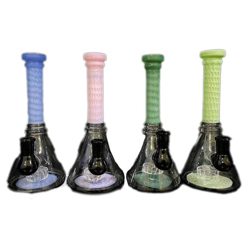 Himalayan Creation Alternatives 8" Handmade Glass Bong w/ Reticello Inlay