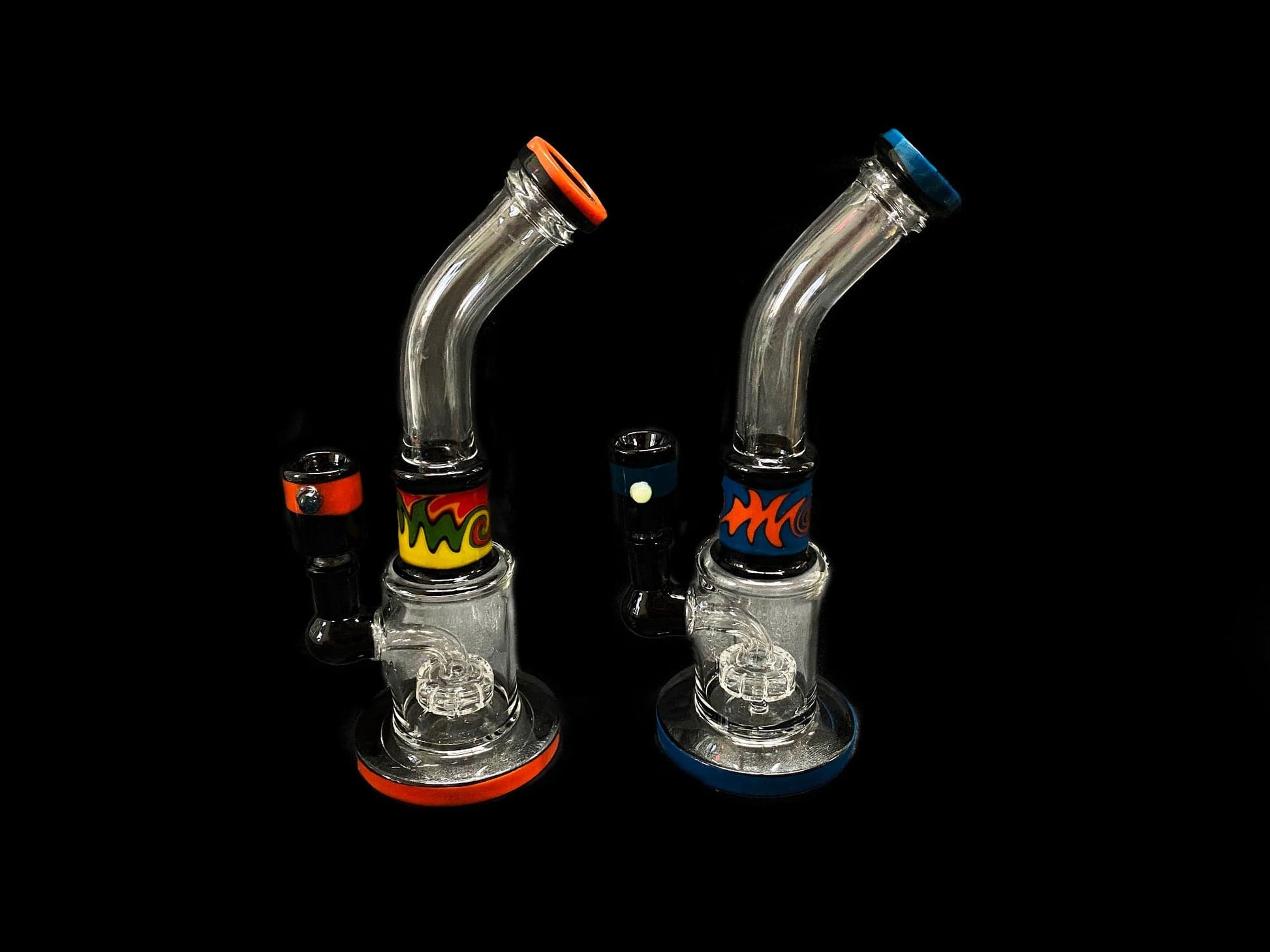 Himalayan Creation Alternatives 9.5" Handmade Glass Bong w/ Mini Showerhead Perc & Wig-Wag Accents